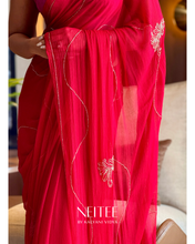 Load image into Gallery viewer, POOJA- DEEP RED CHIFFON CF26-3 - NEITEE
