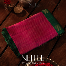 Load image into Gallery viewer, DARK GREEN WITH RANI PINK KANCHIVARAM SILK SAREE KS25-7 - NEITEE
