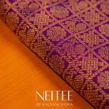 Load image into Gallery viewer, ORANGE WITH PURPLE KANCHIVARAM SILK SAREE KS25-1 - NEITEE
