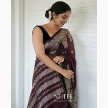 Load image into Gallery viewer, JAMUN PURPLE WITH SILVER SAREE BENGAL SAREE BCA24-10 - NEITEE
