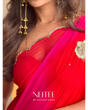 Load image into Gallery viewer, RUYA - MULTICOLOUR CHIFFON SAREE - CF26-2 - NEITEE
