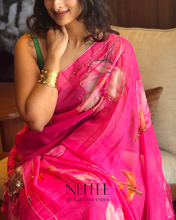 Load image into Gallery viewer, AISHA- FLORAL PINK SEMI CHIFFON CF26-4 - NEITEE
