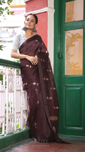 Load image into Gallery viewer, WINE ORGANZA SILK SAREE OSO24-5 - NEITEE
