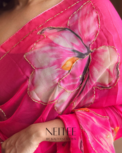 Load image into Gallery viewer, AISHA- FLORAL PINK SEMI CHIFFON CF26-4 - NEITEE

