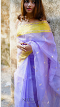 Load image into Gallery viewer, LAVENDER YELLOW CHANDERI SILK SAREE CSA24-4 - NEITEE
