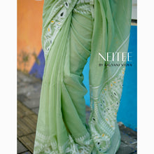 Load image into Gallery viewer, PALE GREEN AND WHITE BENGAL COTTON BCA24-7 - NEITEE
