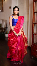 Load image into Gallery viewer, RANI RED AND PINK CHANDERI SILK SAREE CSA24-6 - NEITEE
