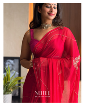 Load image into Gallery viewer, POOJA- DEEP RED CHIFFON CF26-3 - NEITEE
