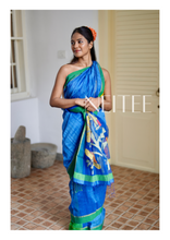Load image into Gallery viewer, BRIGHT BLUE PURE MUSLIN JAMDANI SAREE JSJ24-8 - NEITEE
