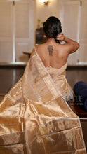 Load image into Gallery viewer, LIGHT BEIGE GOLD TISSUE SAREE TSA24-5 - NEITEE
