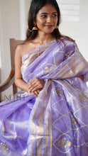 Load image into Gallery viewer, LIGHT LAVENDER TISSUE SILK SAREE TSA24-2 - NEITEE
