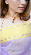 Load image into Gallery viewer, LAVENDER YELLOW CHANDERI SILK SAREE CSA24-4 - NEITEE
