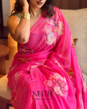 Load image into Gallery viewer, AISHA- FLORAL PINK SEMI CHIFFON CF26-4 - NEITEE
