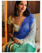 Load image into Gallery viewer, BLUE RUYA -CHIFFON SAREE CF26-5 - NEITEE
