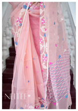 Load image into Gallery viewer, LIGHT PEACH PURE MUSLIN JAMDANI SAREE JSJ24-5 - NEITEE
