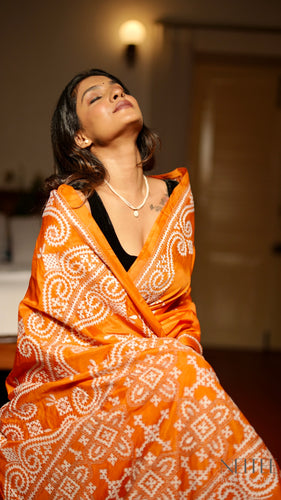 ORANGE KUTCH SILK SAREE KSJ24-1 - NEITEE