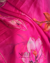 Load image into Gallery viewer, AISHA- FLORAL PINK SEMI CHIFFON CF26-4 - NEITEE
