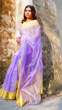 Load image into Gallery viewer, LAVENDER YELLOW CHANDERI SILK SAREE CSA24-4 - NEITEE
