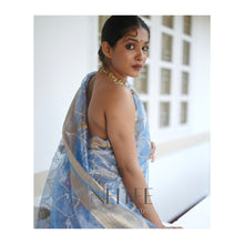 Load image into Gallery viewer, PASTEL SKY BLUE TISSUE SILK SAREE TSA24-1 - NEITEE
