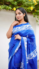 Load image into Gallery viewer, COBALT BLUE SILK SAREE CSA24-2 - NEITEE
