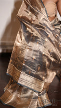 Load image into Gallery viewer, BLUE GOLD TISSUE SILK SAREE TSA24-6 - NEITEE
