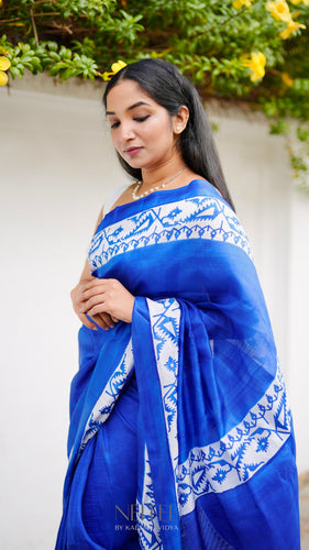 COBALT BLUE SILK SAREE CSA24-2 - NEITEE