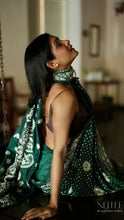Load image into Gallery viewer, BOTTLE GREEN KUTCH SILK SAREE KSJ24-1 - NEITEE
