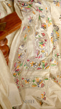 Load image into Gallery viewer, OFF WHITE MULTICOLOUR KANTHA SILK SAREE KSJ24-4 - NEITEE
