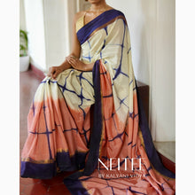 Load image into Gallery viewer, BOLD TYE DYE COTTON SAREE BCA24-8 - NEITEE
