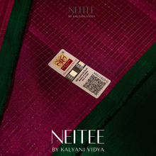 Load image into Gallery viewer, DARK GREEN WITH RANI PINK KANCHIVARAM SILK SAREE KS25-7 - NEITEE
