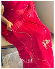 Load image into Gallery viewer, POOJA- DEEP RED CHIFFON CF26-3 - NEITEE
