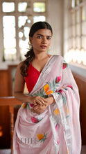 Load image into Gallery viewer, WHITE WITH RED-YELLOW FOLRALS COTTON SAREE KDM24-8 - NEITEE
