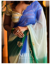 Load image into Gallery viewer, BLUE RUYA -CHIFFON SAREE CF26-5 - NEITEE
