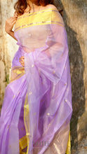 Load image into Gallery viewer, LAVENDER YELLOW CHANDERI SILK SAREE CSA24-4 - NEITEE
