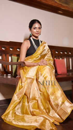 YELLOW GOLD TISSUE SILK SAREE TSA24-4 - NEITEE