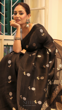 Load image into Gallery viewer, BLACK ORGANZA SILK SAREE 0S024-4 - NEITEE
