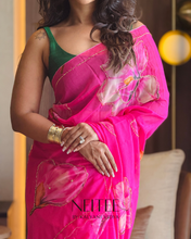Load image into Gallery viewer, AISHA- FLORAL PINK SEMI CHIFFON CF26-4 - NEITEE
