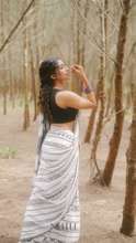 Load image into Gallery viewer, BLACK AND WHITE KALYANI SAREE KDM24-13 - NEITEE
