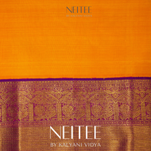 Load image into Gallery viewer, ORANGE WITH PURPLE KANCHIVARAM SILK SAREE KS25-1 - NEITEE

