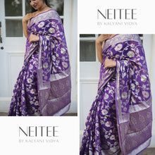 Load image into Gallery viewer, PURPLE GEORGETTE BANARASI BBA24-4 - NEITEE
