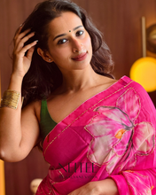 Load image into Gallery viewer, AISHA- FLORAL PINK SEMI CHIFFON CF26-4 - NEITEE
