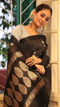 Load image into Gallery viewer, BLACK ORGANZA SILK SAREE 0S024-4 - NEITEE
