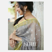 Load image into Gallery viewer, GREY AND YELLOW BENGAL COTTON SAREE BCA24-5 - NEITEE

