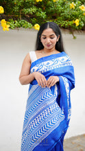 Load image into Gallery viewer, COBALT BLUE SILK SAREE CSA24-2 - NEITEE
