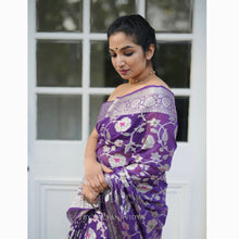 Load image into Gallery viewer, PURPLE GEORGETTE BANARASI BBA24-4 - NEITEE
