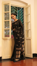 Load image into Gallery viewer, BLACK ORGANZA SILK SAREE 0S024-4 - NEITEE
