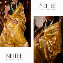Load image into Gallery viewer, YELLOW GOLD TISSUE SILK SAREE TSA24-4 - NEITEE
