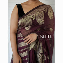 Load image into Gallery viewer, JAMUN PURPLE WITH SILVER SAREE BENGAL SAREE BCA24-10 - NEITEE
