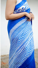Load image into Gallery viewer, COBALT BLUE SILK SAREE CSA24-2 - NEITEE
