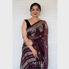 Load image into Gallery viewer, JAMUN PURPLE WITH SILVER SAREE BENGAL SAREE BCA24-10 - NEITEE
